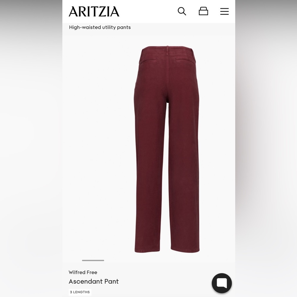 NWT Ascendant Pant in Gd Spiced Burgundy Aritizia